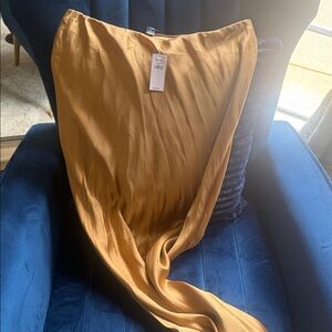 Banana Republic Gold Silk Skirt